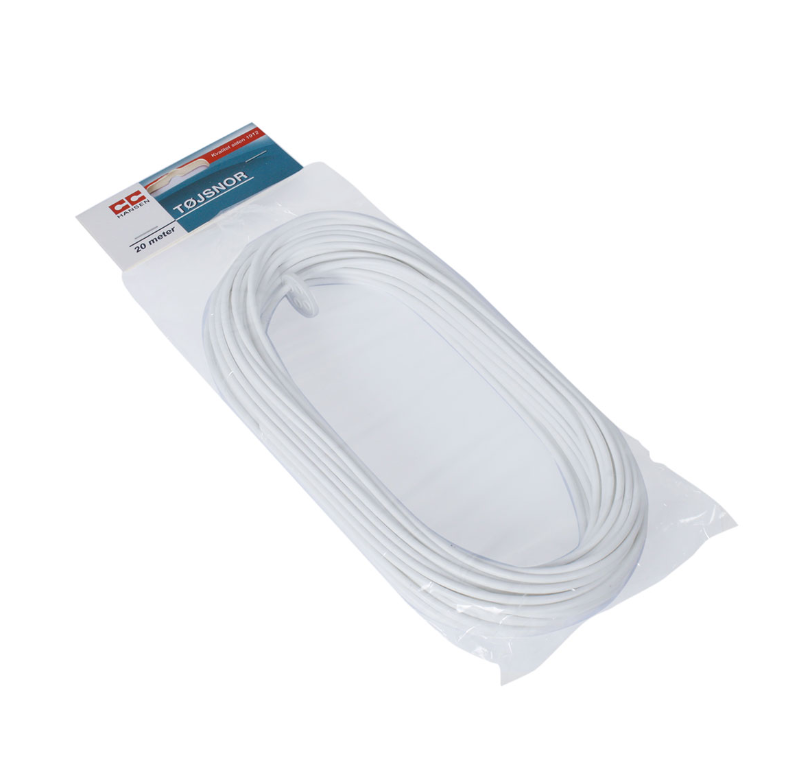 CC HANSEN Tøjsnor 20 meter / 4 mm - hvid