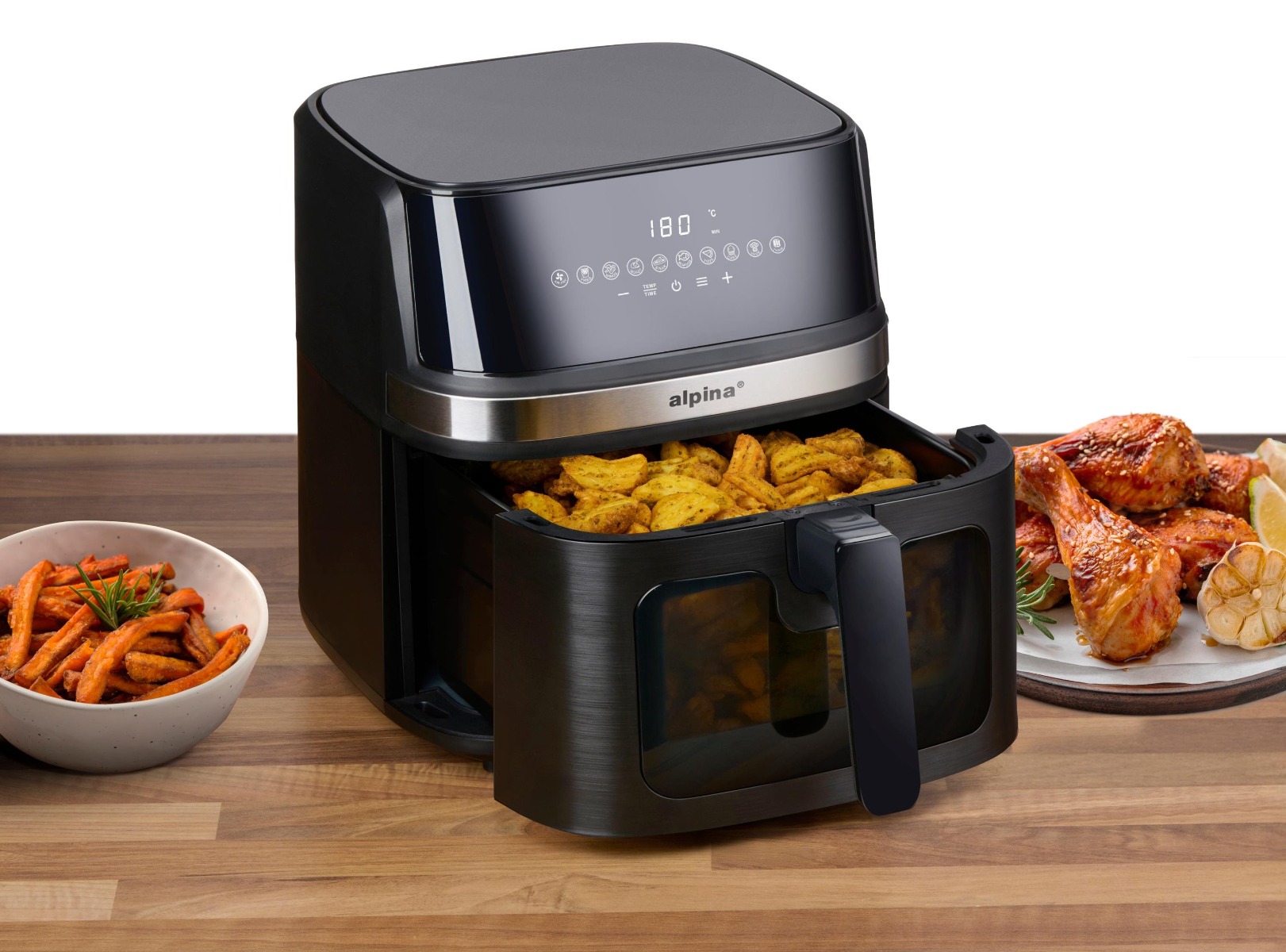 ALPINA Airfryer 8 liter - sort