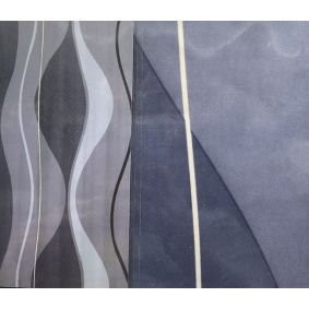 Badeforhæng 180x200 cm mønster blå - 
