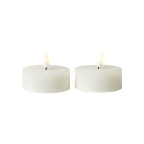 CONZEPT Fyrfadslys m/ chip 2 stk Ø7 cm - hvid - 