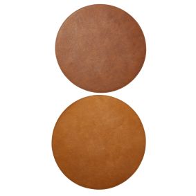 DACORE Dækkeserviet vendbar Ø38 - cognac/natur - 