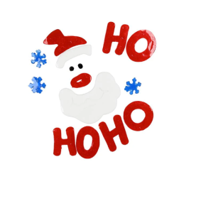 DET GAMLE APOTEK Vinduespynt gel - julemand ho ho ho -