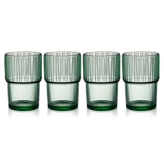 BITZ Kusintha caféglas 38 cl 4 stk - grøn - BITZ