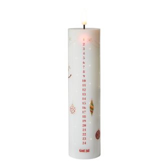 DACORE Kalenderlys med LED, twinkle og fjernbetjening – Ø5 x 20 cm - LYSESTAGER