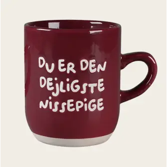 DET GAMLE APOTEK Julekrus "Du er den dejligste nissepige" - rød - DET GAMLE APOTEK