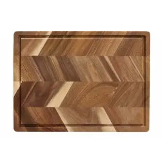 AIDA Skærebræt m/saftrille i sildebensmønster 40 x 26 x 2 cm - akacietræ - AIDA