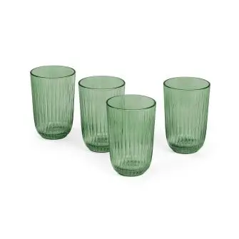 KÄHLER Hammershøi vandglas 37 cl 4 stk. - grøn - KÄHLER