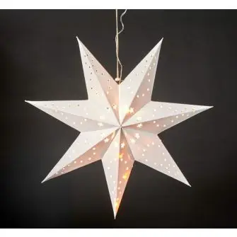 DACORE Papirstjerne med LED Ø40 cm - hvid - OPHÆNG