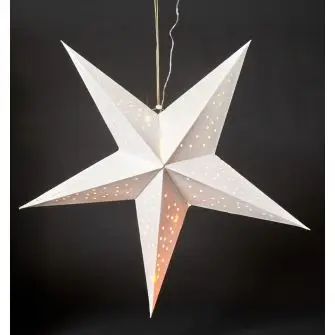 DACORE Papirstjerne med LED Ø60 cm - hvid - OPHÆNG