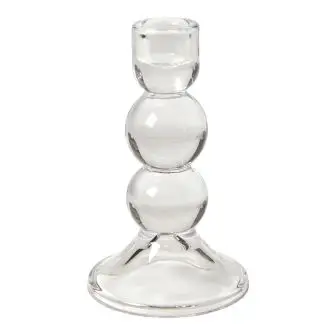 DACORE Lysestage i glas H15 cm - klar - LYSESTAGER