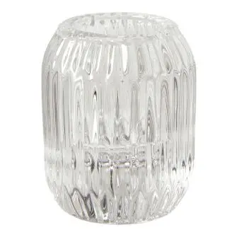 DACORE Lysestage i glas rund H6,1 cm - klar - LYSESTAGER