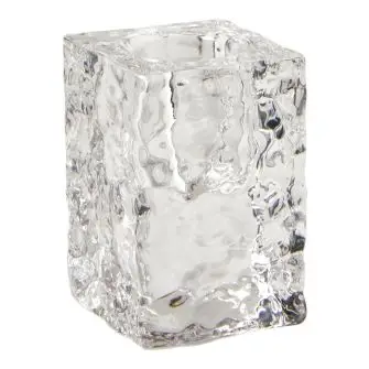 DACORE Lysestage i glas firkantet H5,9 cm - klar - LYSESTAGER