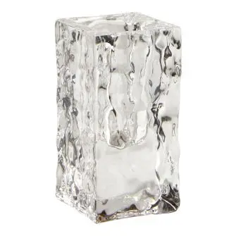 DACORE Lysestage i glas firkantet H7,8 cm - klar - LYSESTAGER