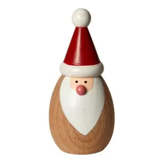 DACORE Træfigur julemand 9,5 cm - bøg natur - NISSER