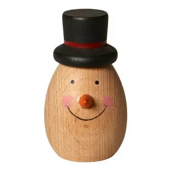 DACORE Træfigur snemand 7,7 cm - bøg natur - NISSER