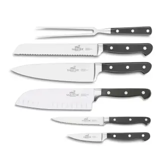 LION SABATIER Pluton knivsæt med 6 dele - sort - SABATIER