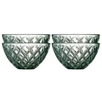 LYNGBY Sorrento glasskåle 12 cm 4 stk - grøn - LYNGBY