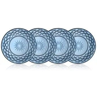 LYNGBY Sorrento glastallerken 21 cm 4 stk - blå - LYNGBY