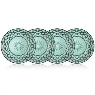 LYNGBY Sorrento glastallerken 21 cm 4 stk - grøn - GLASSERVICE