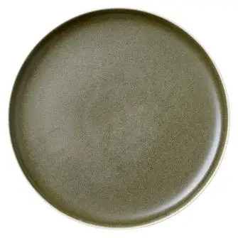 STUDIO ROUND North middagstallerken 27 cm - mat hvid/mat grøn - TALLERKNER