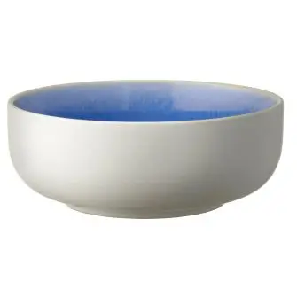 STUDIO ROUND North skål 15 cm - mat hvid/blank blå - OVNFASTE SKÅLE