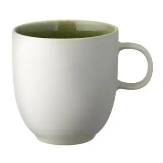 STUDIO ROUND North krus 33 cl - mat hvid/blank grøn - STEL