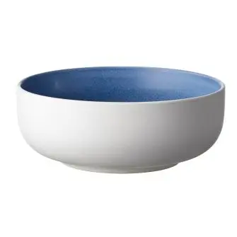 STUDIO ROUND North skål 15 cm - mat hvid/mat blå - OVNFASTE SKÅLE