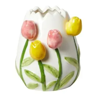 DACORE Vase hvid med tulipaner - 9 cm - VASER