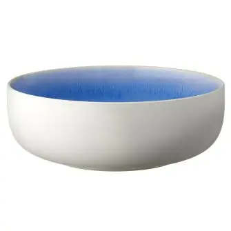 STUDIO ROUND North salatskål 25 cm - mat hvid/blank blå - SKÅLE