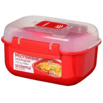 SISTEMA Mikroboks 525 ml - rød - TILBEHØR TIL MICROOVN