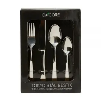 DACORE Bestiksæt tokyo 16 dele - stål - BESTIKSÆT