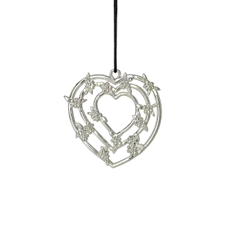 ROSENDAHL Karen blixen flettet hjerteguirlander forsølvet H7 cm - ROSENDAHL