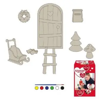 DET GAMLE APOTEK Nissedør som DIY med tilbehør - mal selv - OPHÆNG