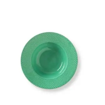 LYNGBY Rhombe color dyb tallerken Ø24,5 cm - grøn - LYNGBY PORCELÆNSFABRIK