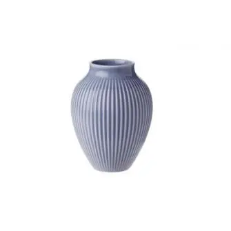 KNABSTRUP Vase 12,5 cm m/riller - lavendelblå - KNABSTRUP KERAMIK