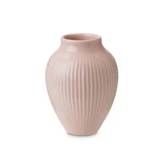 KNABSTRUP Vase m/riller 12,5 cm - rosa - KNABSTRUP KERAMIK