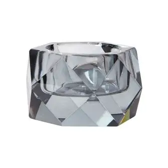 DACORE Krystal fyrfadsstage 6x4 cm glas - mørk grå - LYSESTAGER