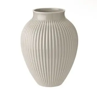 KNABSTRUP Vase 27 cm m/ riller - warm grey - KNABSTRUP KERAMIK