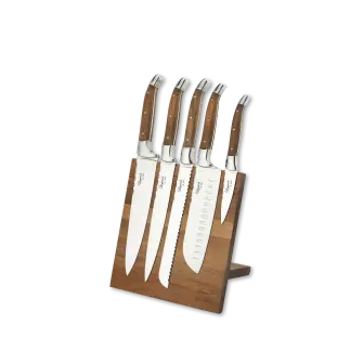 LAGUIOLE BY HAWS Knivsæt med knivblok - 5 knive Forudbestilling - forventes på lager igen midt i april 2026 - KNIVOPBEVARING & SLIBERE