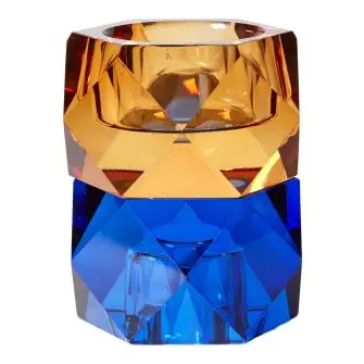 DACORE Krystalstage 8 cm up/down - brun/blå - LYSESTAGER