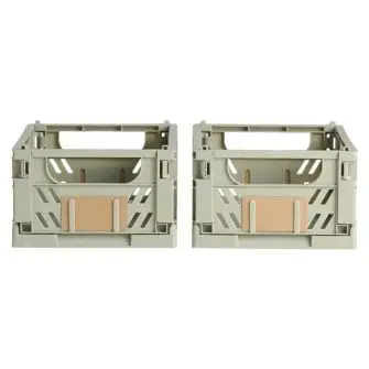 DAY Opbevaringskasse foldbar 25x16,5 cm moss green - 2 stk. - DIVERSE