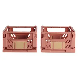 DAY Opbevaringskasse foldbar 25x16,5 cm clay brown - 2 stk. - DIVERSE