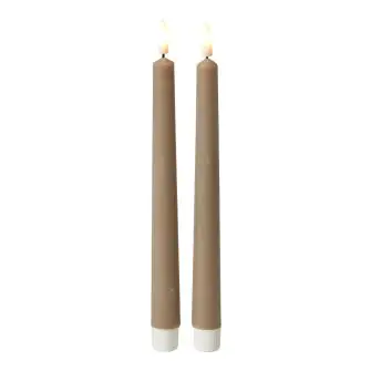 DACORE Stagelys med 3D flamme i sand - 24 cm - 2 stk. - LYS & LYSKÆDER