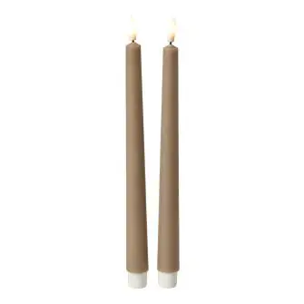 DACORE Stagelys med 3D flamme i sand - 28 cm - 2 stk. - LYS & LYSKÆDER