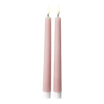 DACORE Stagelys med 3D flamme i rosa - 24 cm - 2 stk. - LYS & LYSKÆDER