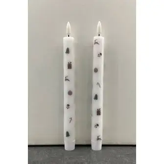 DACORE Stagelys m/3D flamme julemotiv 22 cm - 2 stk - LYS & LYSKÆDER