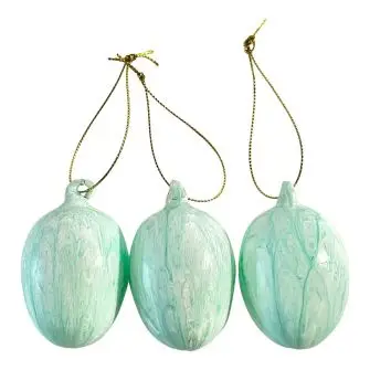 DACORE Påskeæg med marmoreffekt 3 stk - grøn - GAVEARTIKLER