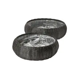 DACORE Plantekurvesæt 2 stk Ø50/60 cm - sort - BOLIG & FRITID