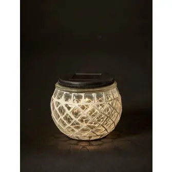 DACORE Solar bordlampe i glas mosaik - klar - BOLIG & FRITID