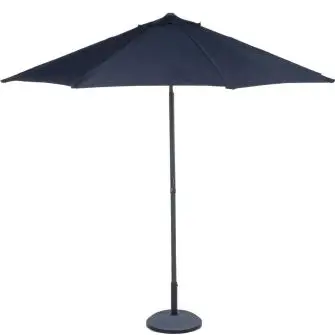 Aluparasol 3 meter med 6 ribber - sort - PARASOLLER & OVERDÆKNING